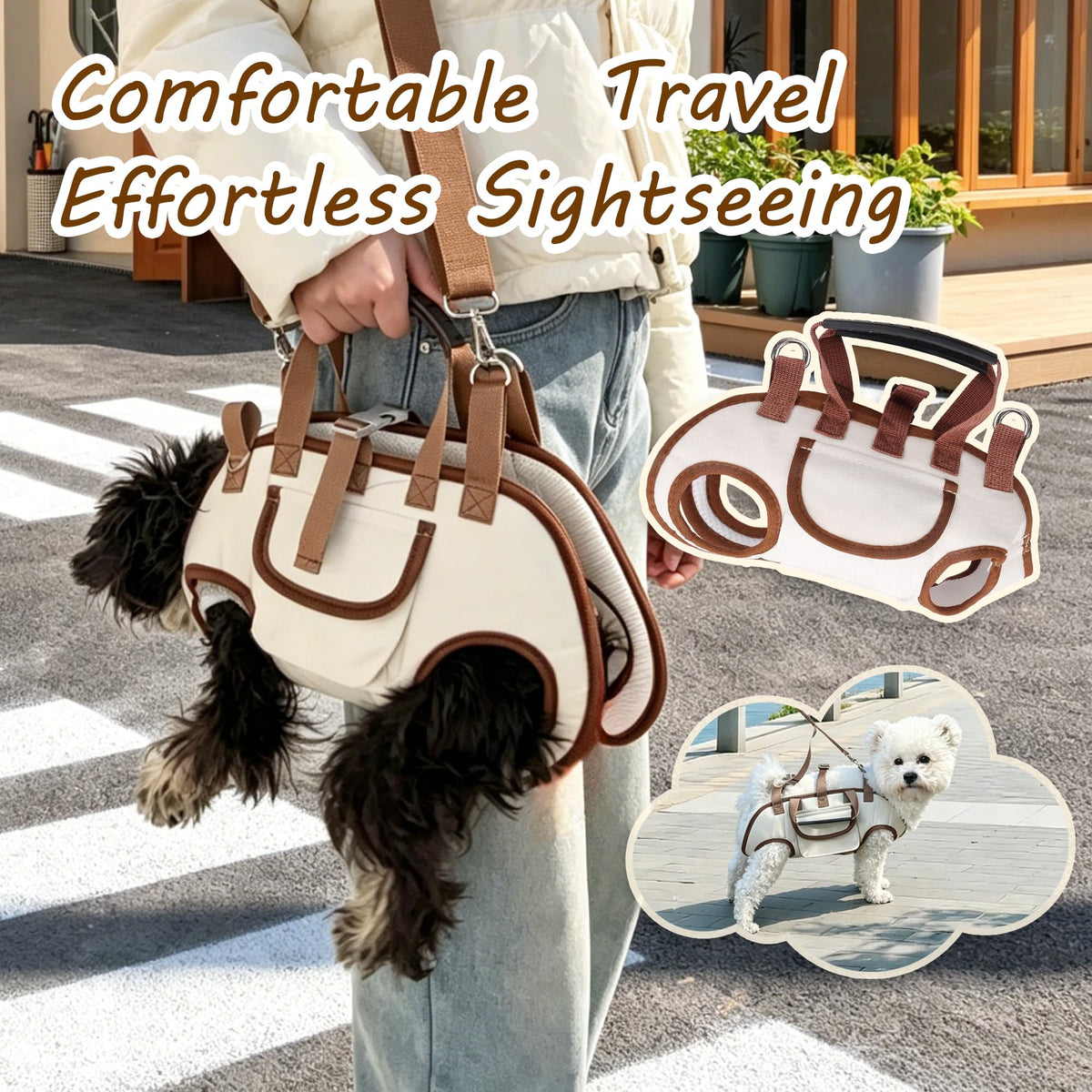 Hands Free Dog Backpack Carrier for Small Dogs, Breathable Pet Carrier with Adjustable Straps Y15089