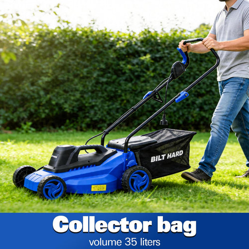 15" Corded Electric Push Mower with 35L Grass Bag V8598