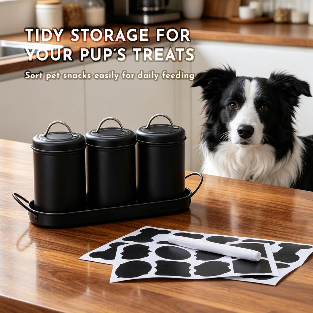 Airtight Dog Treat Container Set with Lid and Tray G7925