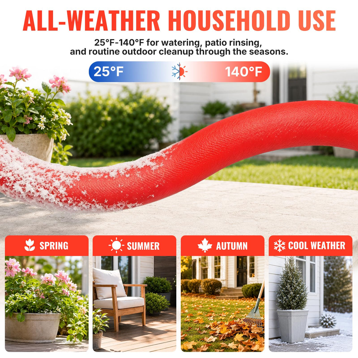 100FT 5/8" Garden Hose Brass Swivel Handle 600 PSI N55855