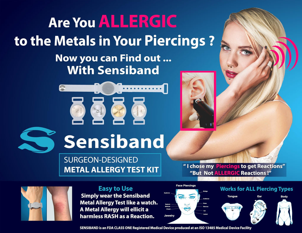 Metal Allergy Test Band for Piercings and Jewelry T3075
