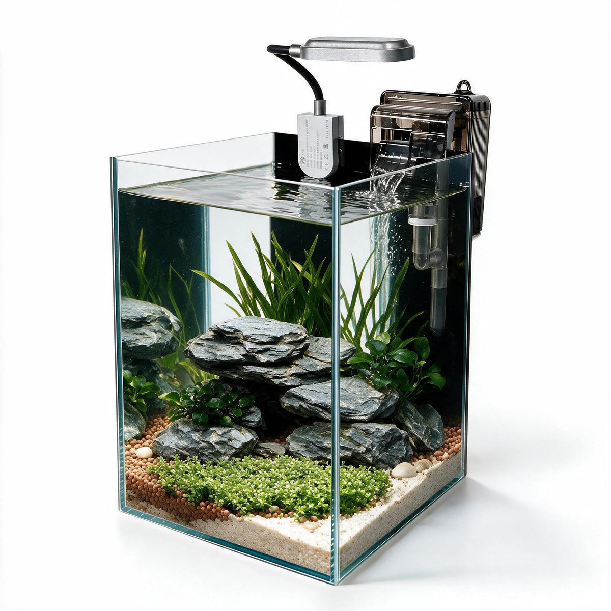 1.5 Gallon Glass Aquarium Starter Kit with Filter and LED Light P441690