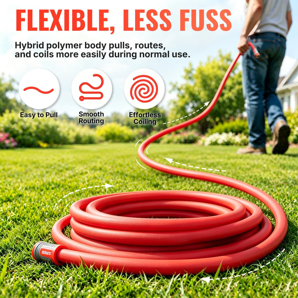 100FT 5/8" Garden Hose Brass Swivel Handle 600 PSI N55855
