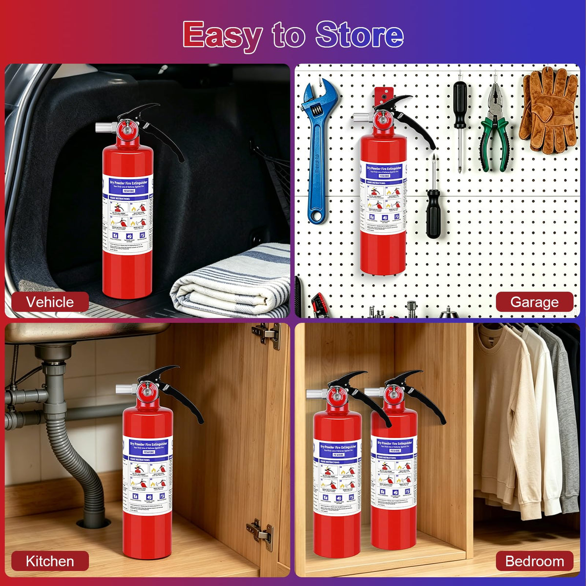2 Pack 2.5 lb ABC Dry Chemical Fire Extinguishers R74145