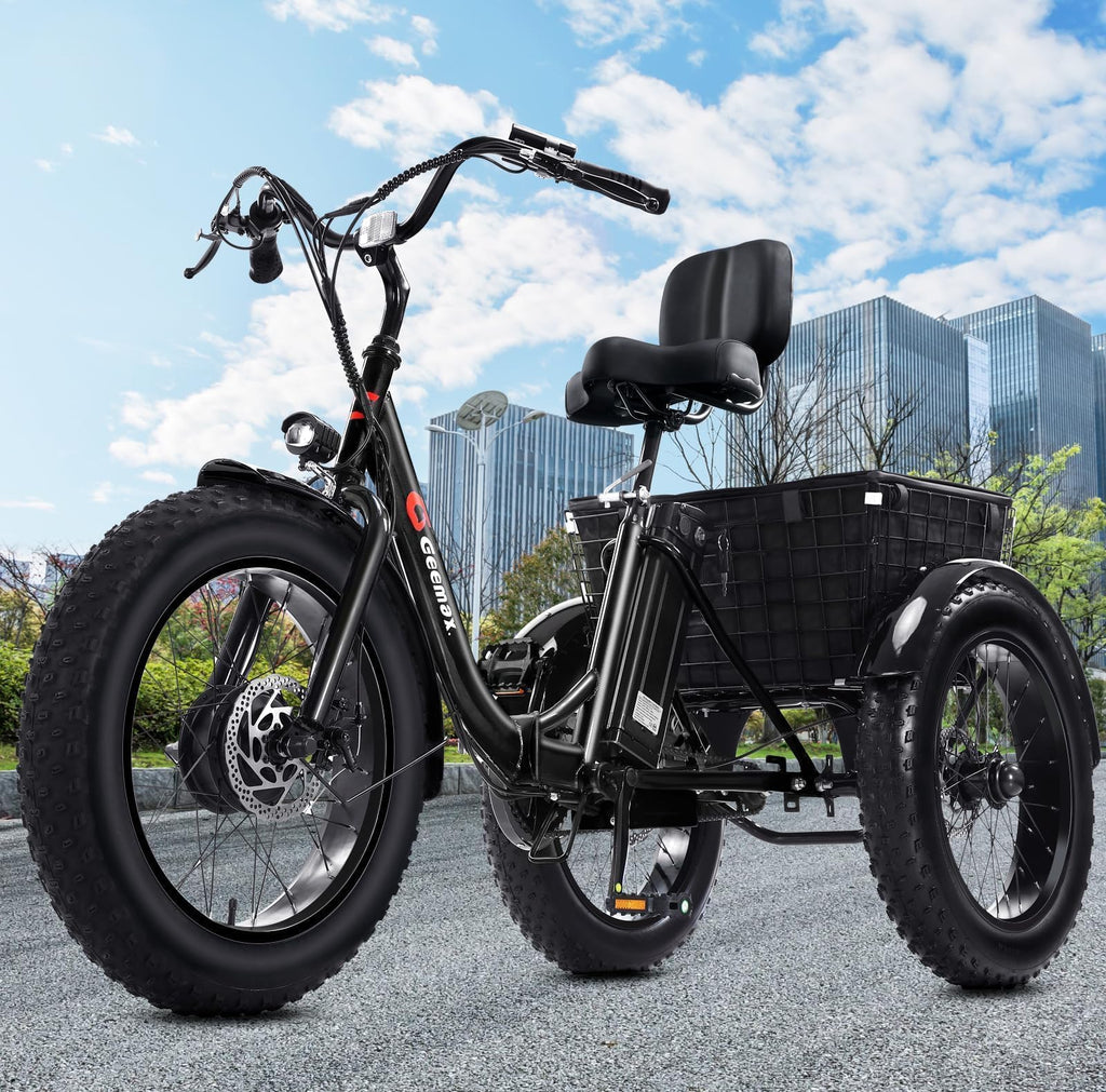 Folding Electric Tricycle for Adults, 20"x4" Fat Tire, Peak 500W 36V13Ah F962849