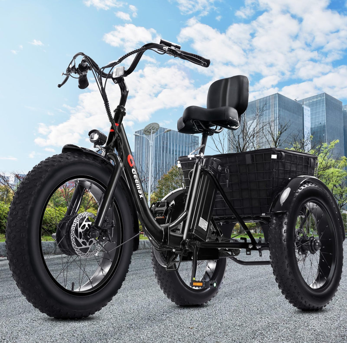 Folding Electric Tricycle for Adults, 20"x4" Fat Tire, Peak 500W 36V13Ah F962849