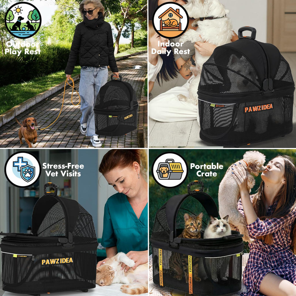 Double Pet Stroller with 2 Detachable Carrier X344257