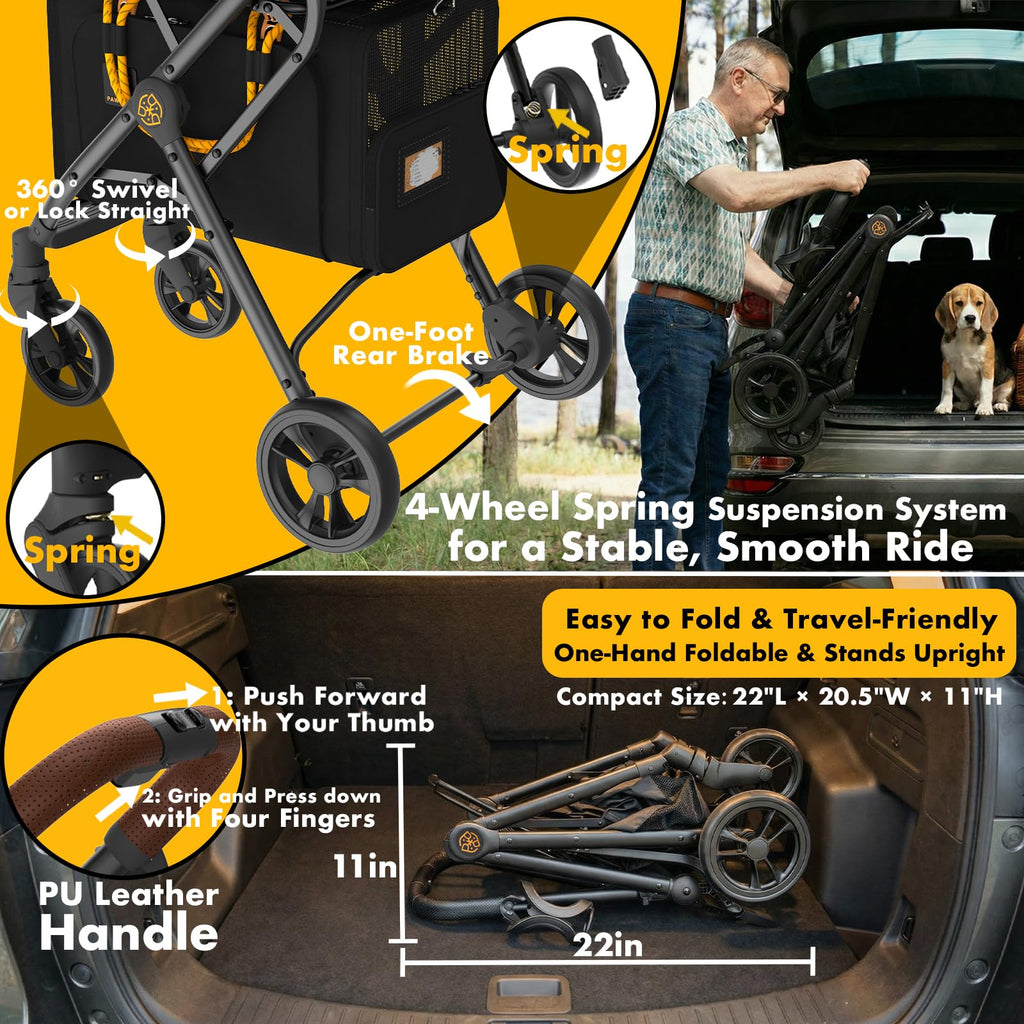 Double Pet Stroller with 2 Detachable Carrier X344257
