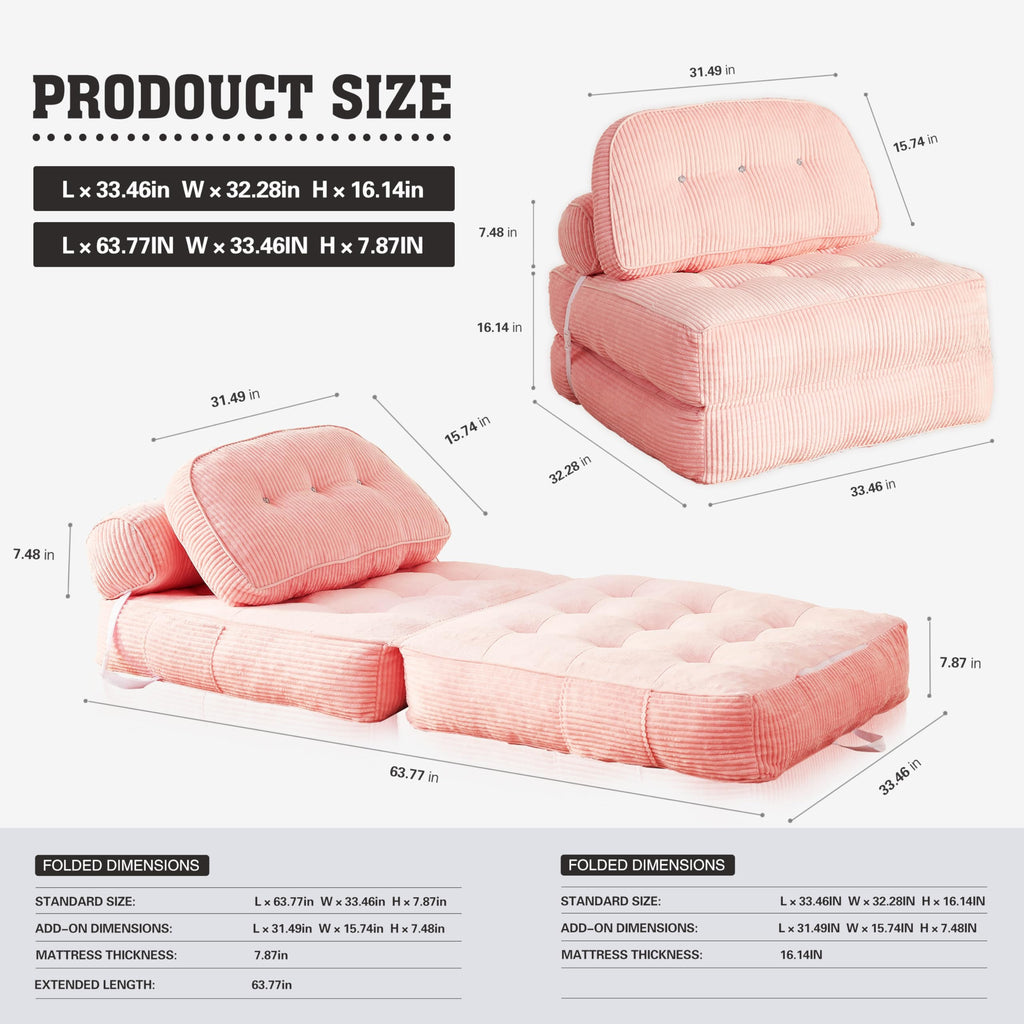 30" Convertible Futon Sofa Bed T7854