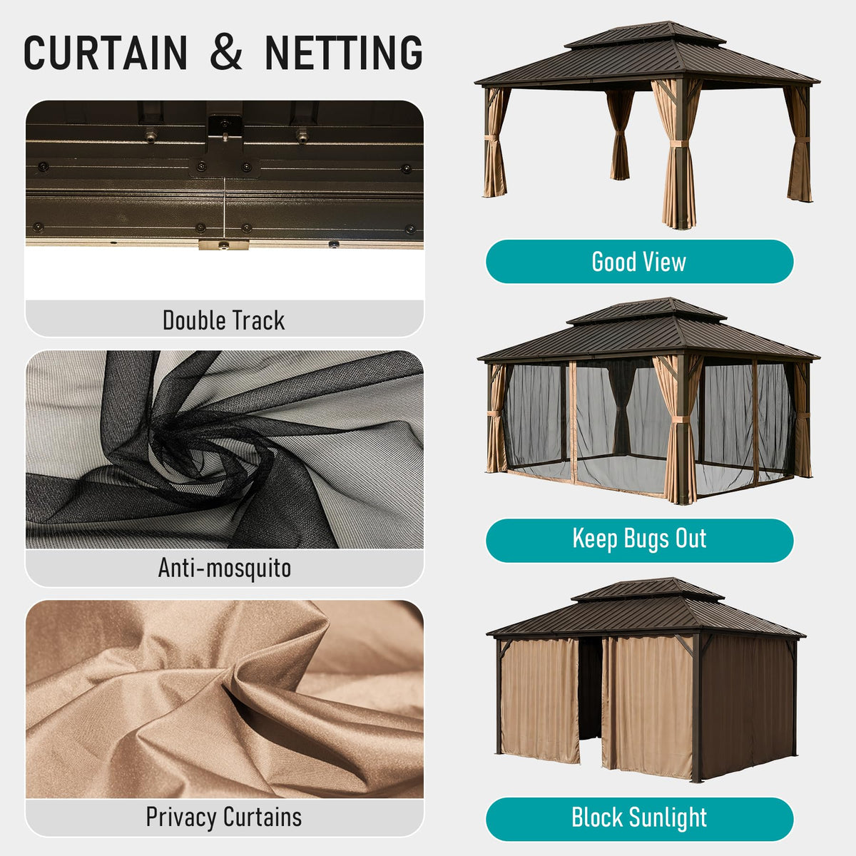 10'X14' Metal Outdoor Gazebo H216