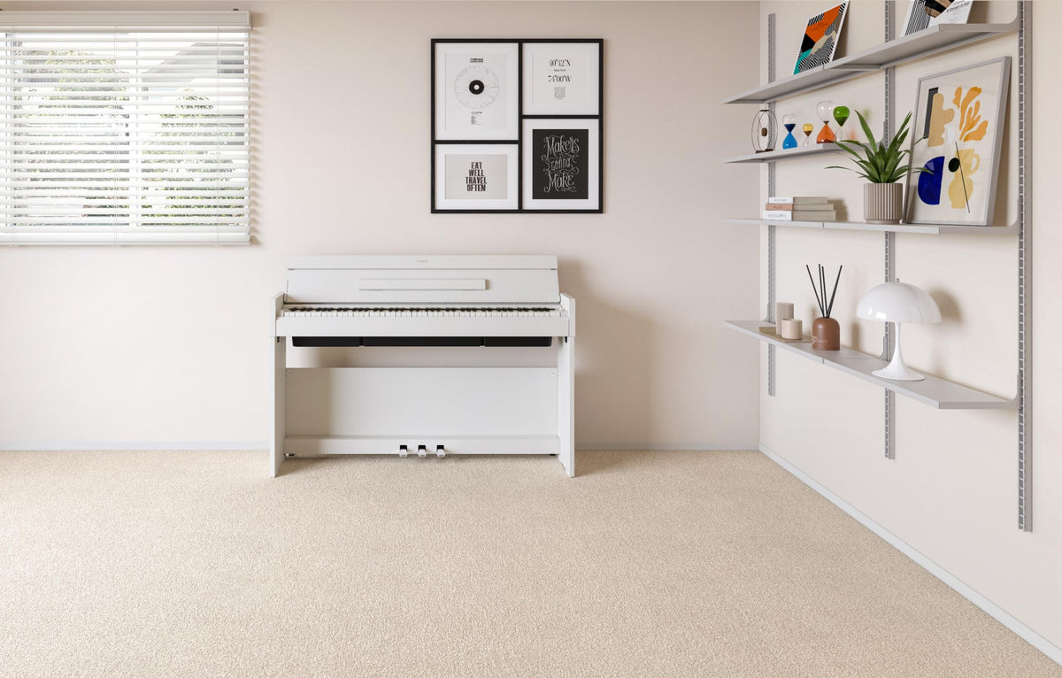 White 88-Key Weighted Digital Piano with 3-Pedal Unit P66612