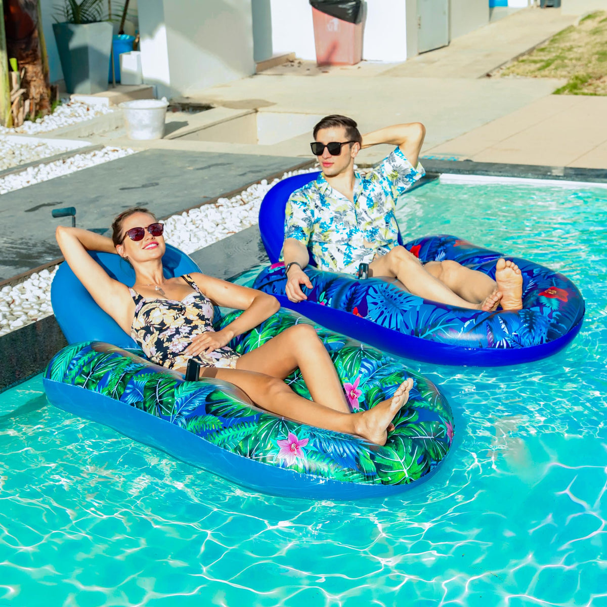 Inflatable Pool Float Chair with Cup Phone Holder Q777214