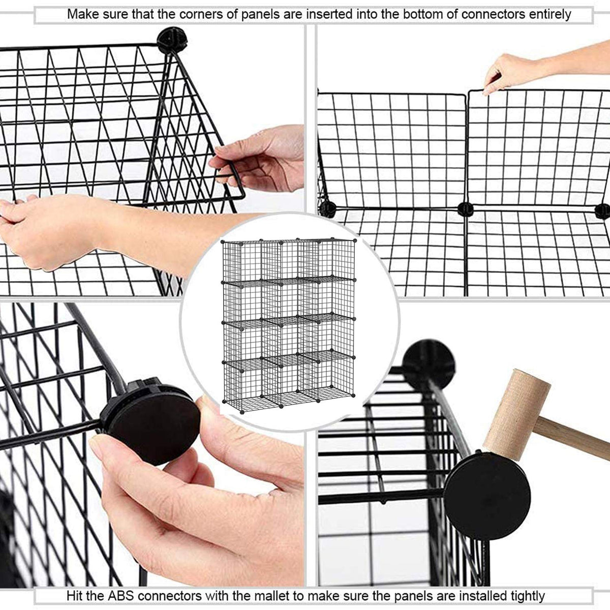 Black 12 Cube Wire Storage Organizer L11571