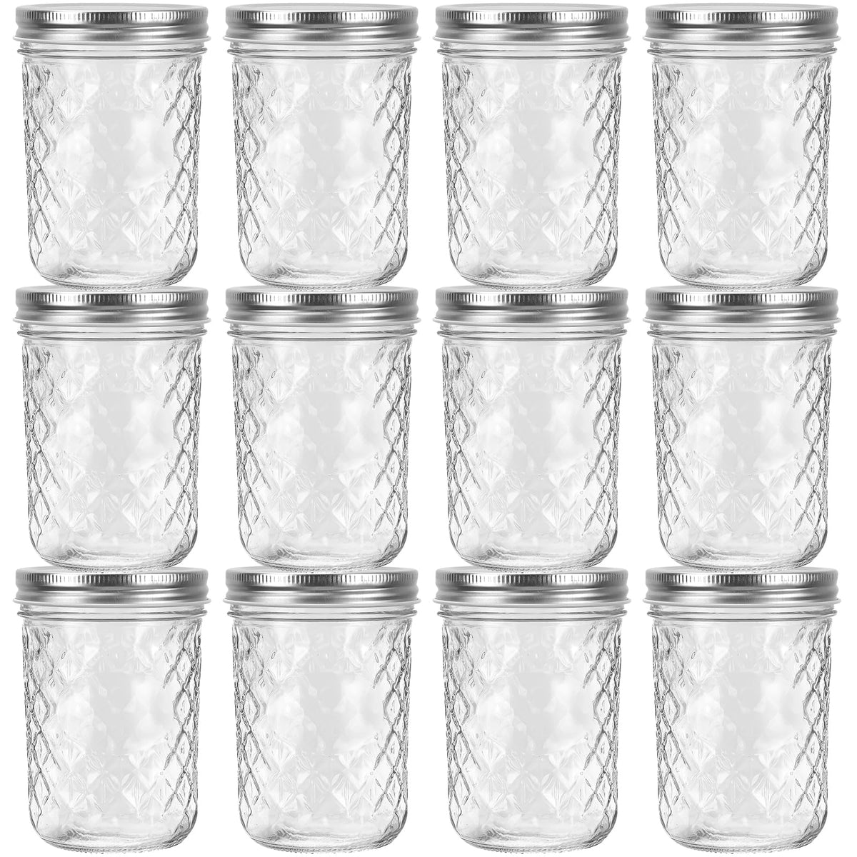 12 Pack 16oz Wide Mouth Glass Mason Jars Z5737