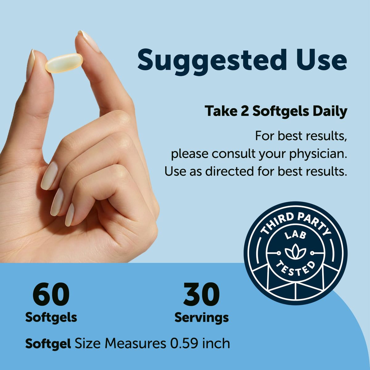 Omega-3 Fish Oil Softgels with Vitamin D3, Lemon Flavor, 60ct K1147