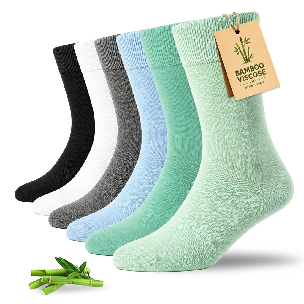 Women's 6 Pairs Bamboo Viscose Crew Socks V681