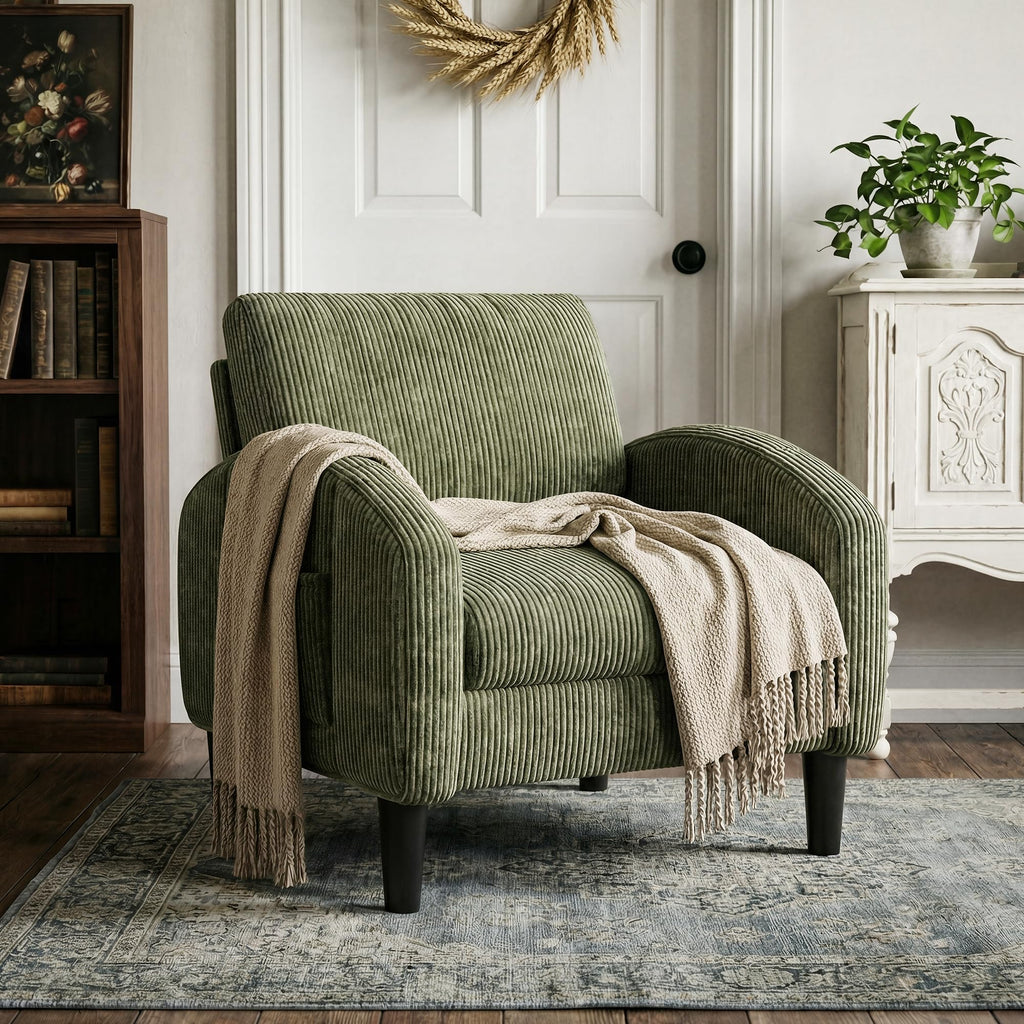Green Accent Chair with Side Pockets W294832