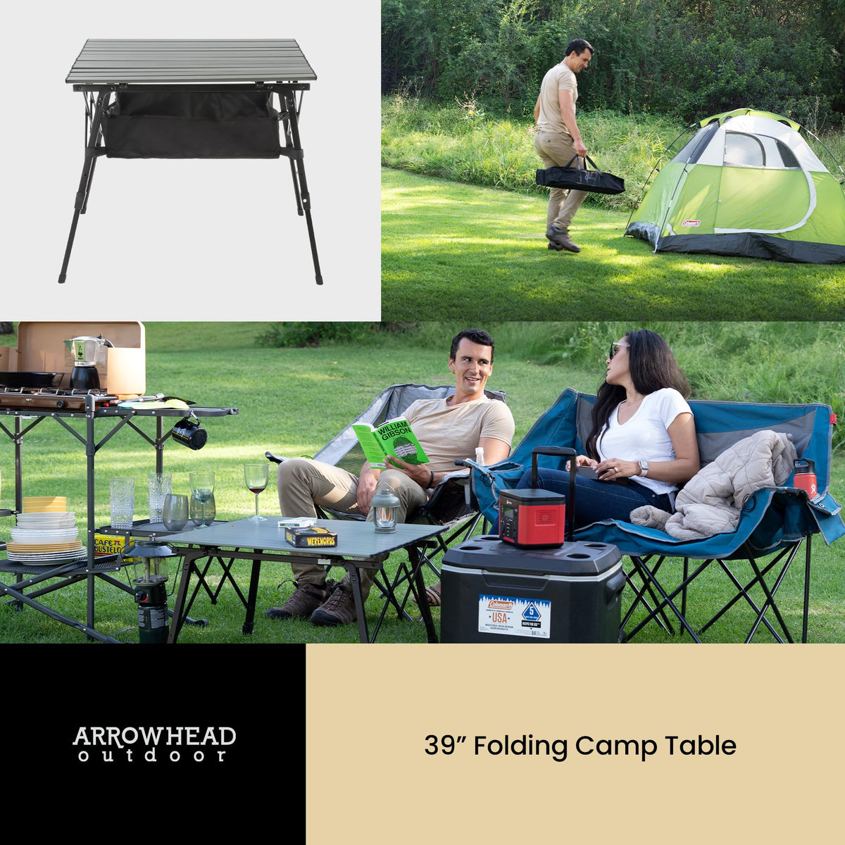 39 in Aluminum Folding Camp Table E82161