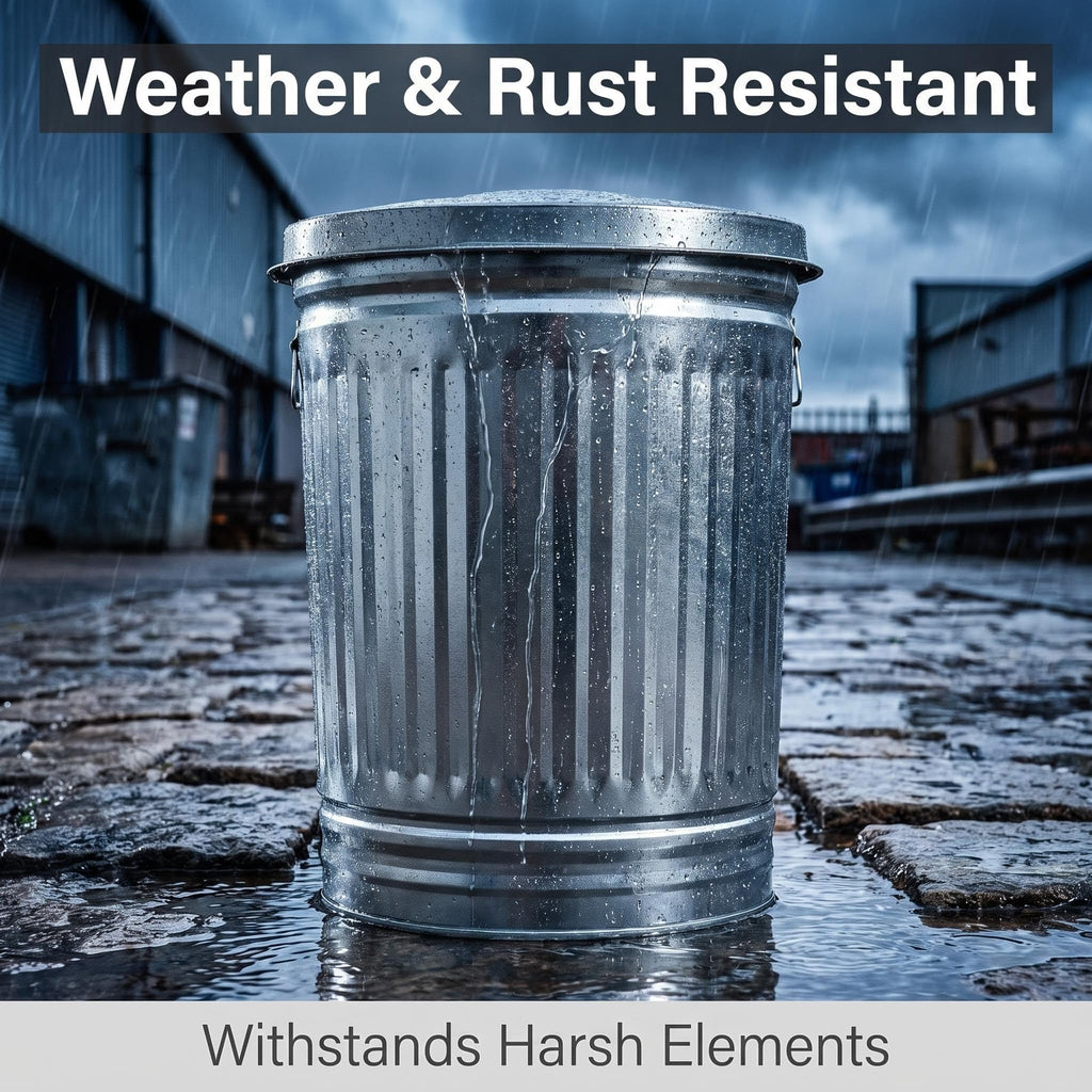 31 Gallon Galvanized Steel Trash Can with Locking Lid K184