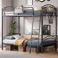 Twin Over Twin Metal Bunk Bed with Ladder L735171