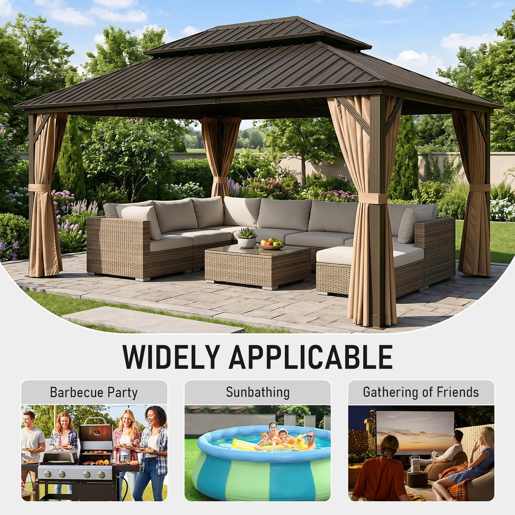 10'X14' Metal Outdoor Gazebo H216