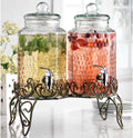 1 Gallon Glass Beverage Dispenser with Spigot Set of 2 K968